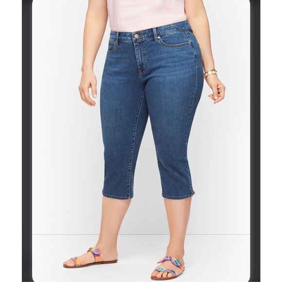 TALBOTS PEDAL PUSHER JEANS - GATES WASH SIZE 16 - Picture 1 of 10